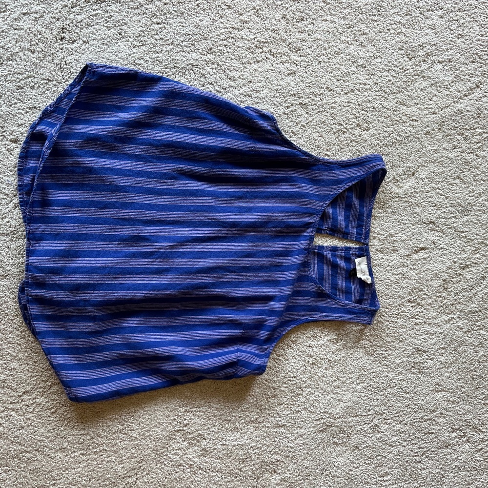 Linen blend striped tank top size Medium